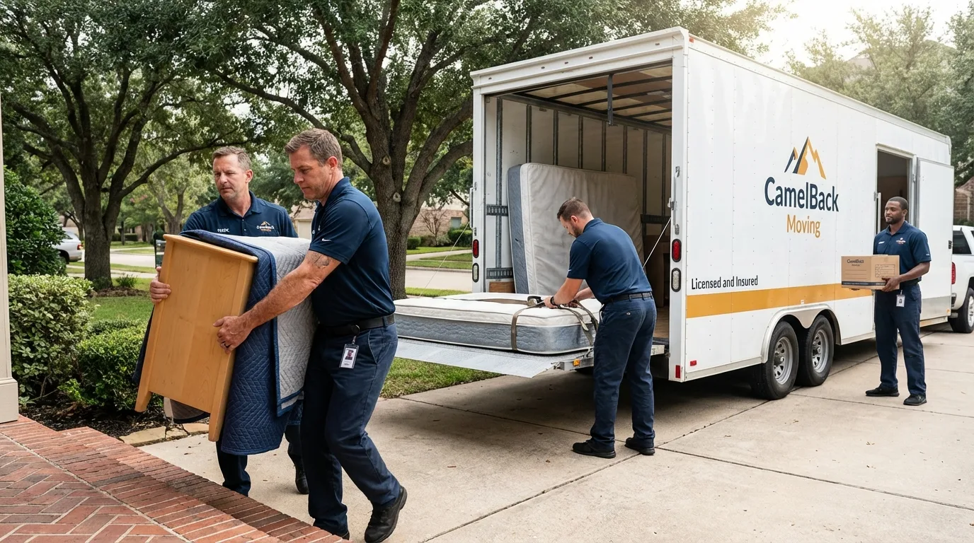 Crew loading residential truck for cross-state move from Strasburg, PA